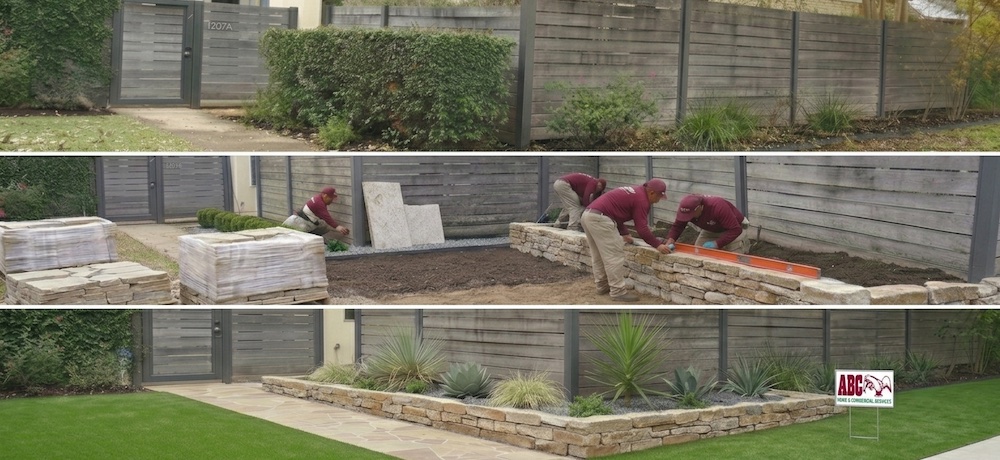ABC landscaping specialists working on a project