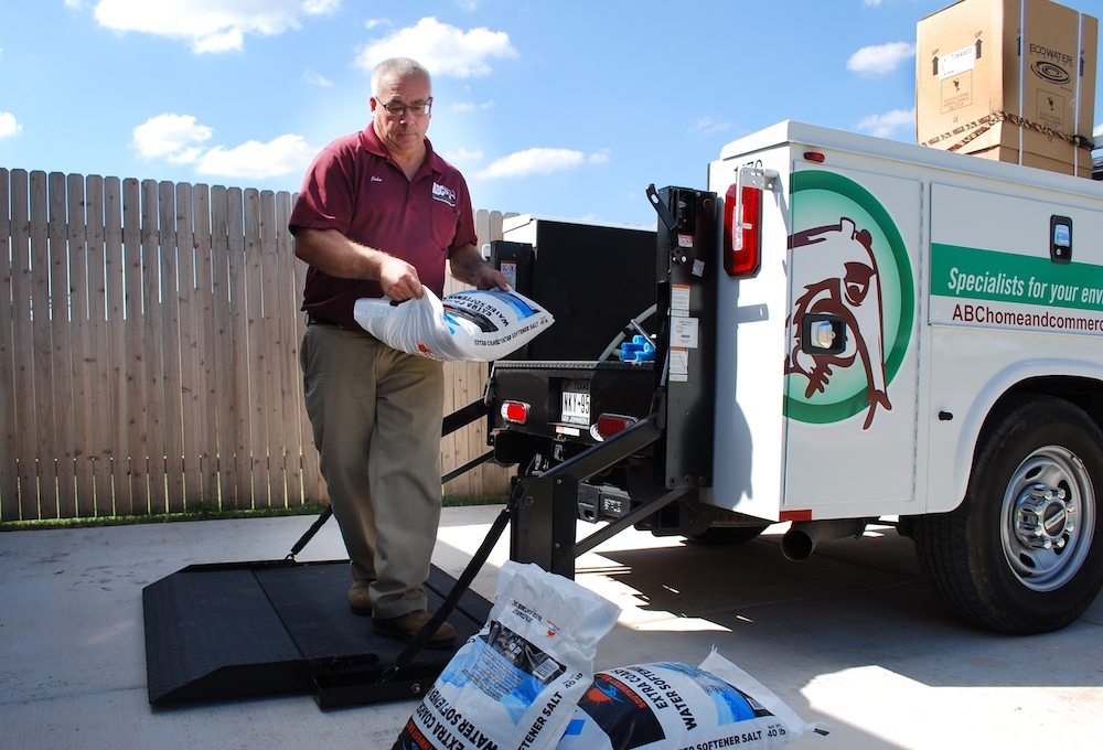 A Water Quality specialist working out of his truck