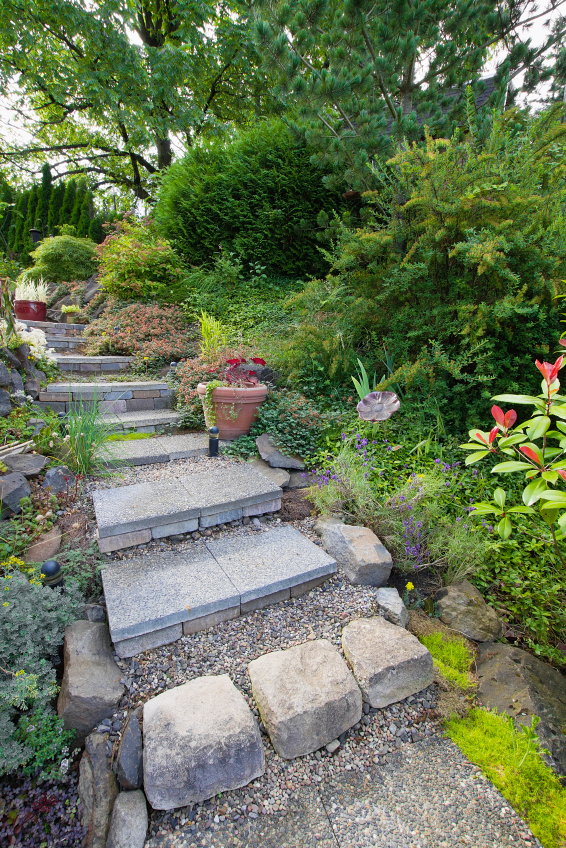 Tile Garden Stair Steps