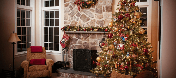 a home decorated for christmas