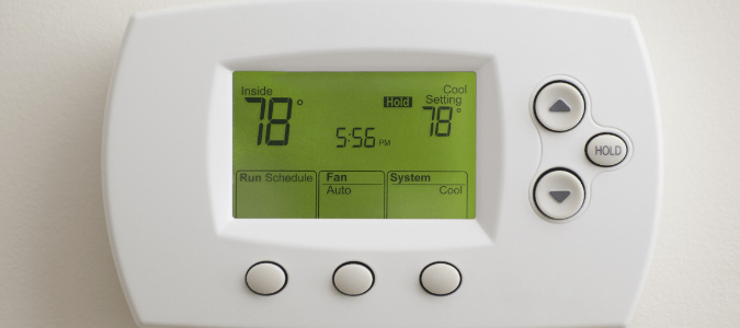 a newly installed thermostat