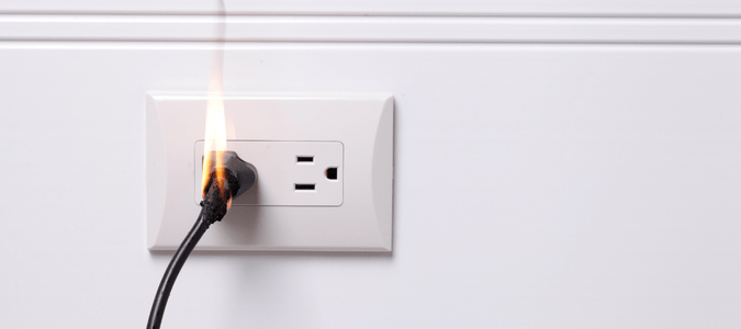 Outlet electrical fire