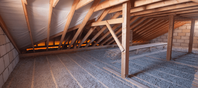 TAP, which is a type of insulation, in an attic