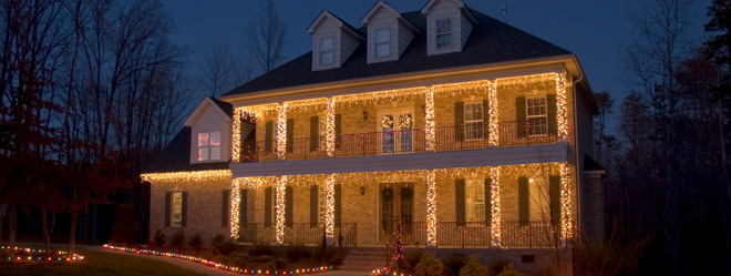 Holiday Lighting on the outside of a house