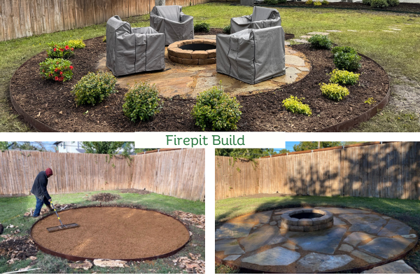 landscaping design - firepit start to finish