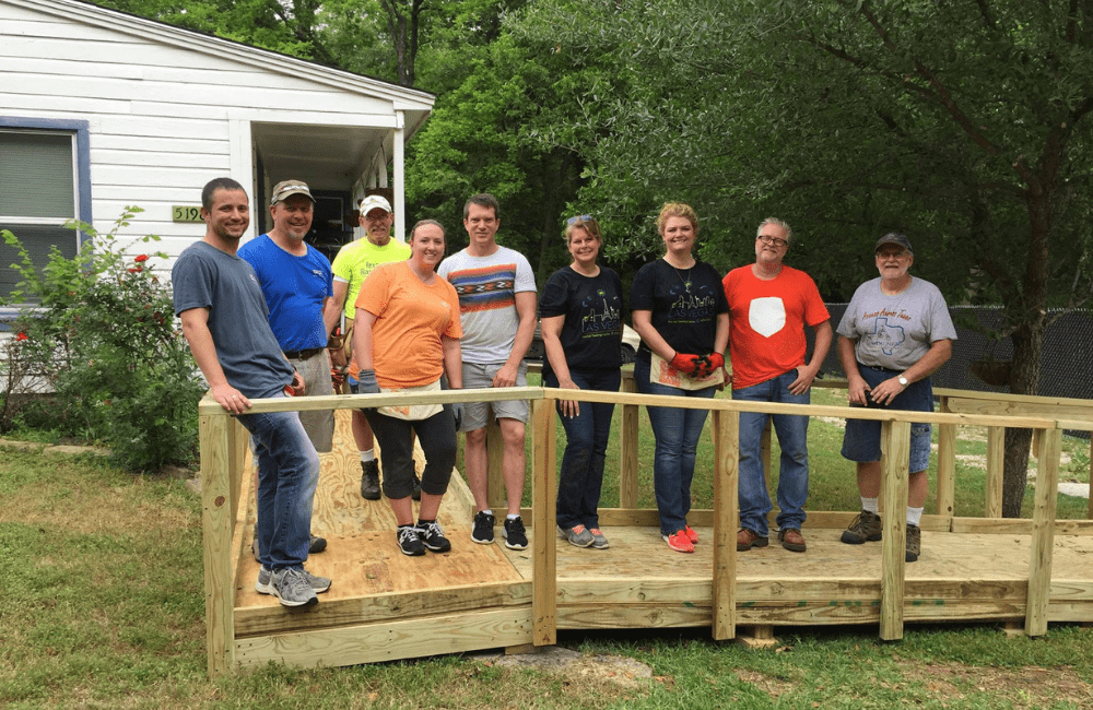 ABC team members building a home