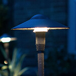 outdoor lighting in a backyard