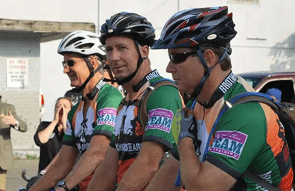 the three Jenkins brother getting ready to bike across the country