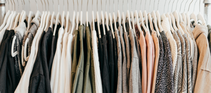a rack of clothes
