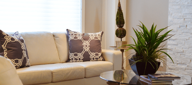 A white and brown living room