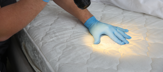 looking at a mattress for bed bugs
