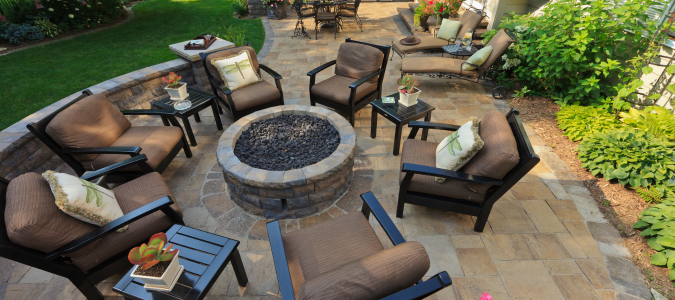 a patio made with pavers
