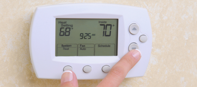 a thermostat in a home
