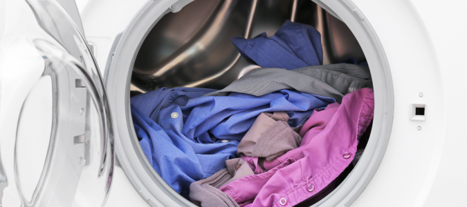 clothes in a dryer