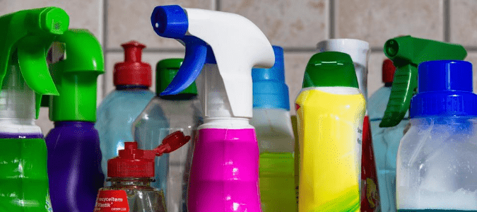 various natural cockroach repellents in a homeowners cupboard