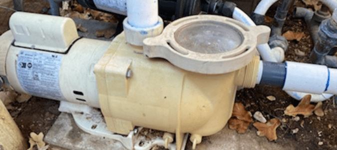 a pool pump leaking from the bottom