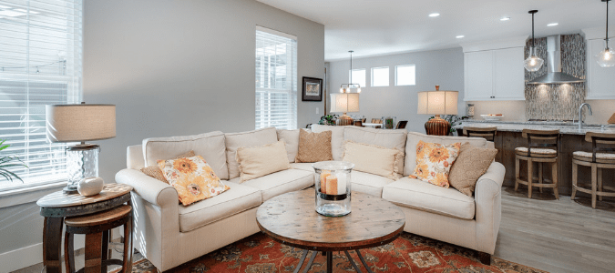 a clean living room in a home