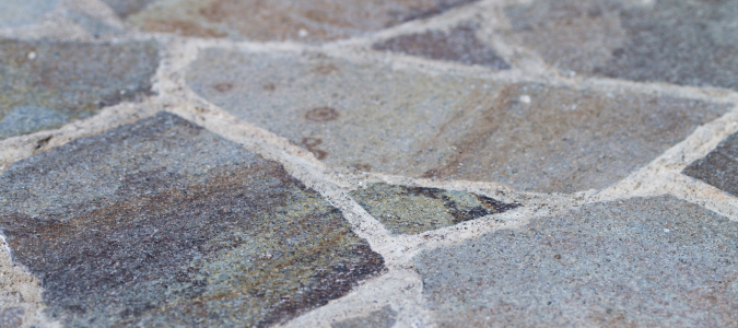 a stone patio