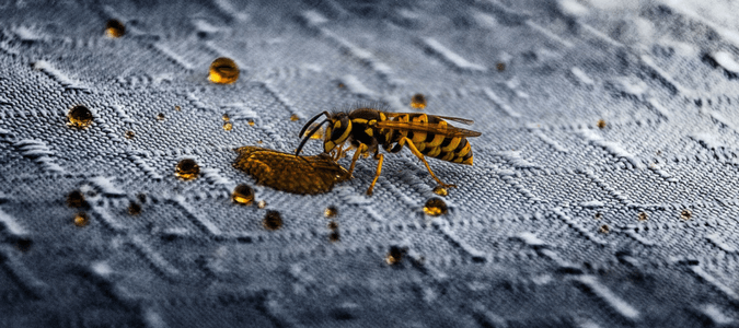 a yellowjacket near a sugar spill