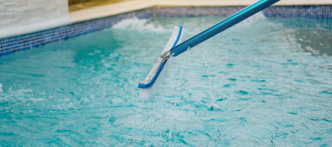 close-up of a tool used for pool cleaning