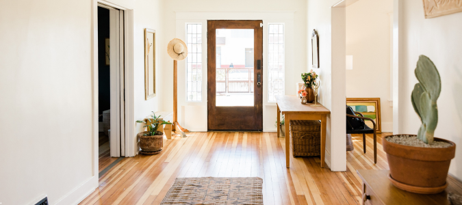 the front entryway of a home