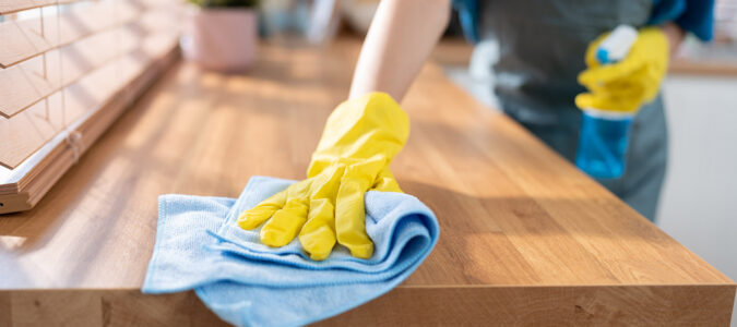 Close up hand cleaning home - Everyday Home Maintenance Before Small Problems Grow - ABC Home and Commercial Services