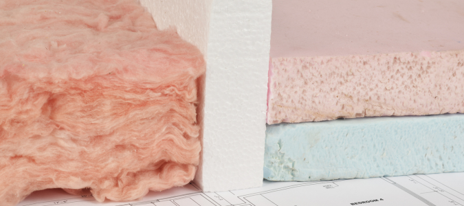 Fiberglass and foam insulation materials