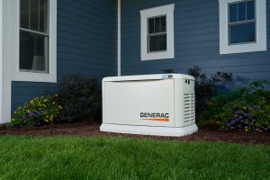 a Generac generator outside of a home