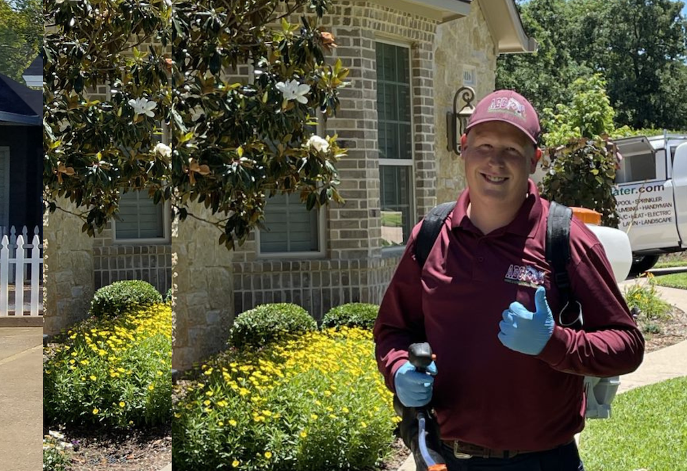 an ABC pest control specialist arriving at a home for treatment