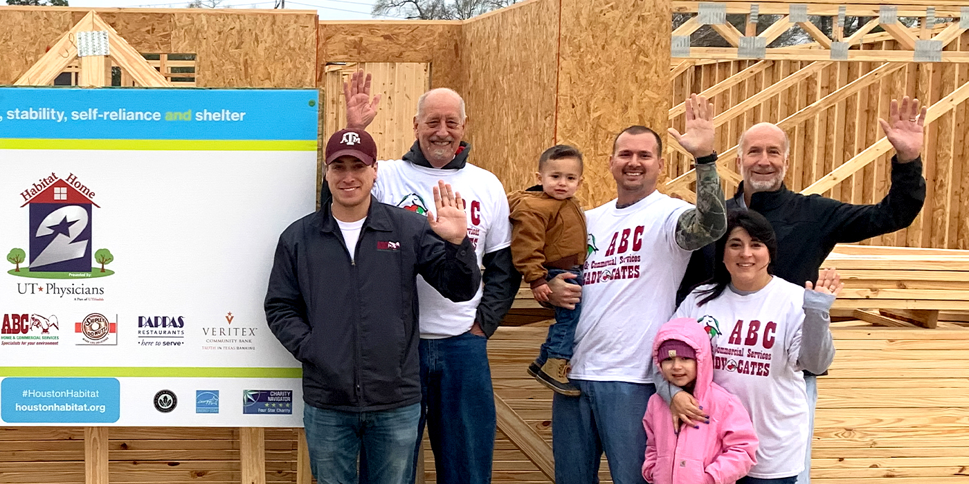 ABC Houston posting at habitat home construction site