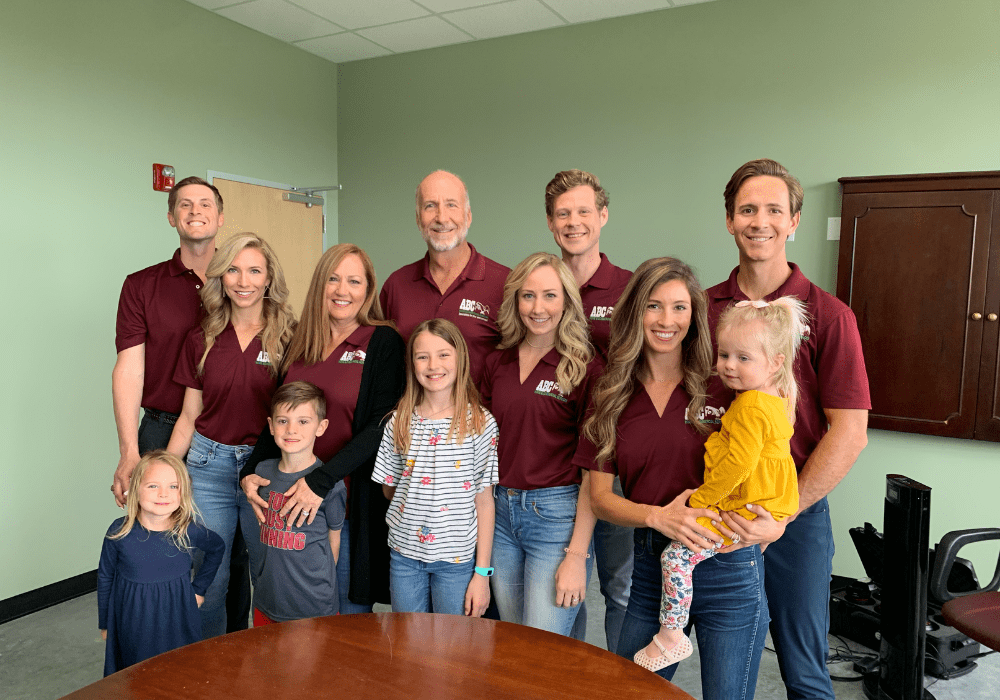 Raleigh with his wife, kids and grandkids